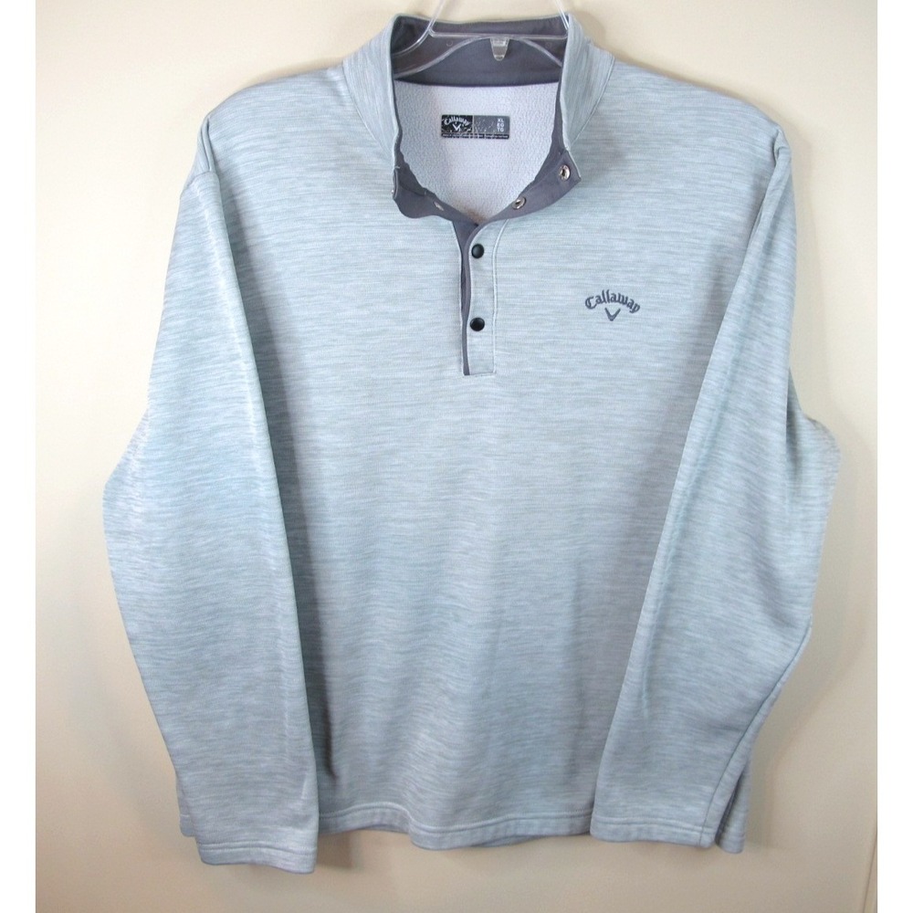 Callaway Golf 1/4 Snap Pullover Fleece Men's XL Lined Light Gray Polyester
